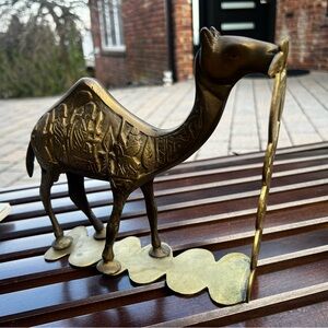 Heavy!! Antique Brass Camel Figurine Decorative book end or decor Home Art